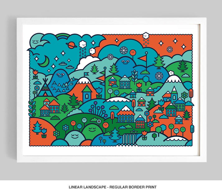 Image of Linear Landscape (Colour Option No.1) Giclée print on 310gsm Somerset Velvet Paper - SOLD OUT