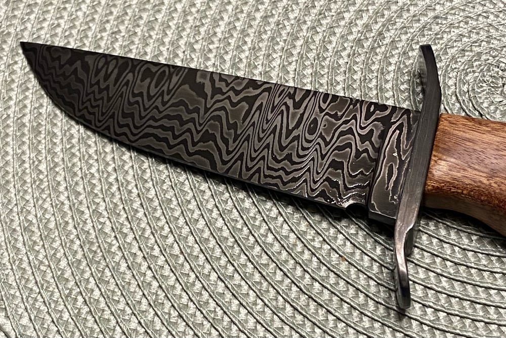 Image of Super classy Damascus Bowie inspired blade