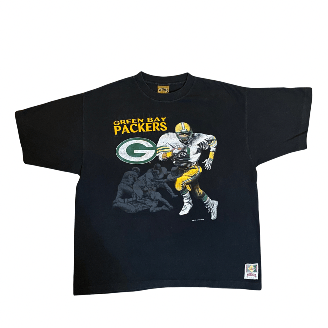 Green Bay Packers T Shirt Size 4XB Oversized Tee Black Classic GB