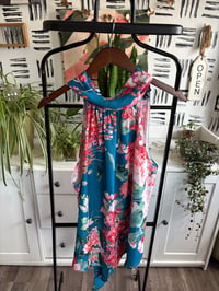 Image 3 of NWT flower tie neck top