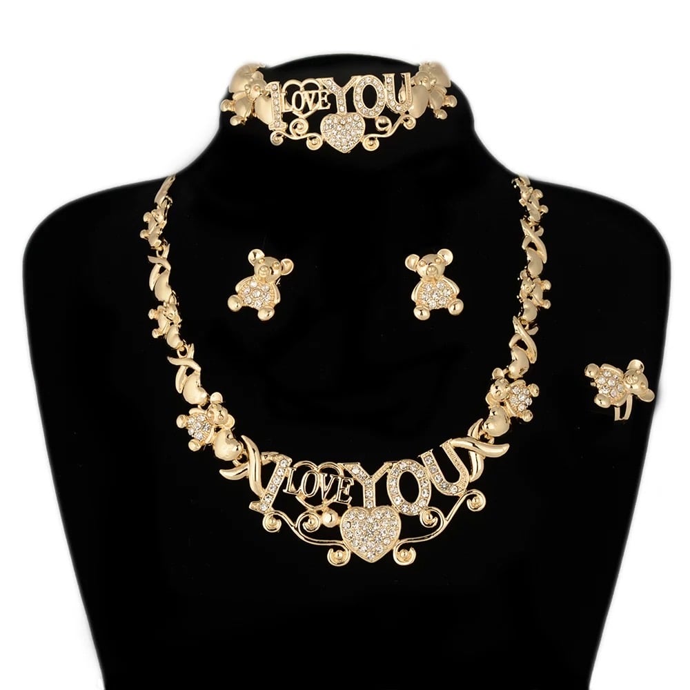 Image of I love you bear set with heart