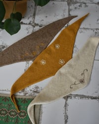 Image 1 of Embroidered Triangle Shawl - Handmade in Ireland