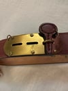 late 60s custom leather + brass key + lock belt