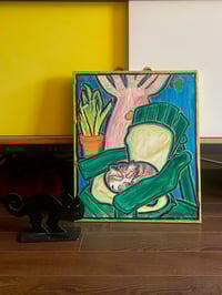Image 1 of Whimsy Cat Acrylic Drawing