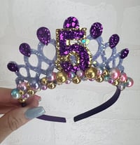Image 1 of Purple, Lilac, Pink and gold Pearl Tiara