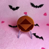 Image 2 of 1.75 Inch Captain Capacitor V.2 - Antique Copper Finish Icon Pin