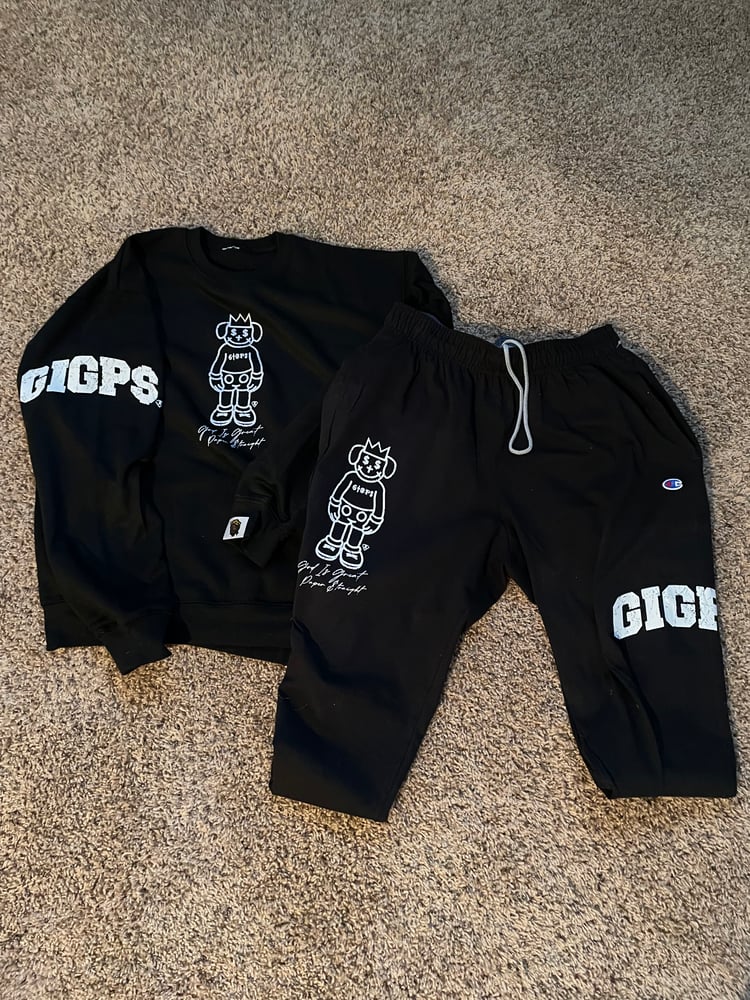 Image of 2pc GIGPS BLACK & WHITE ALMIGHTY SWEAT SUIT