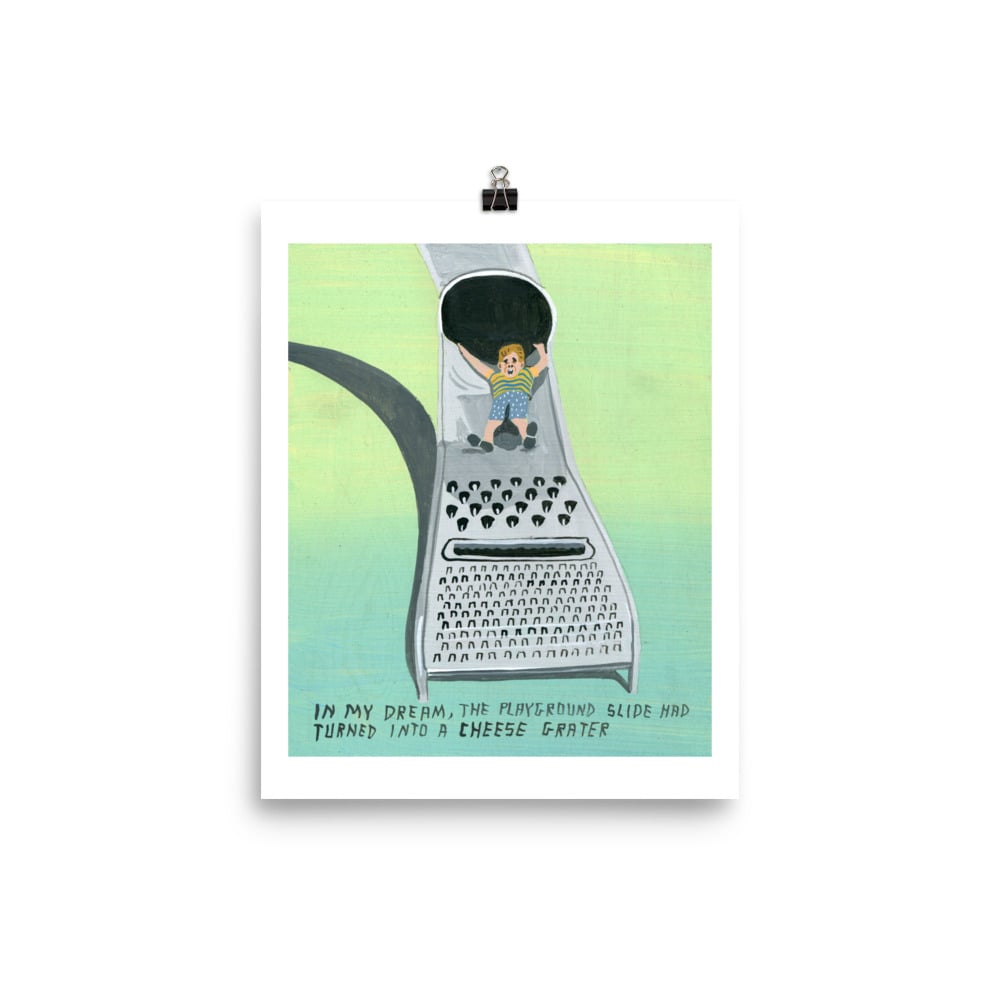 Image of CHEESE GRATER PLAYGROUND SLIDE POSTER