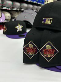 Image 3 of New Era 59Fifty Black/ True Purple/ Gold WS17