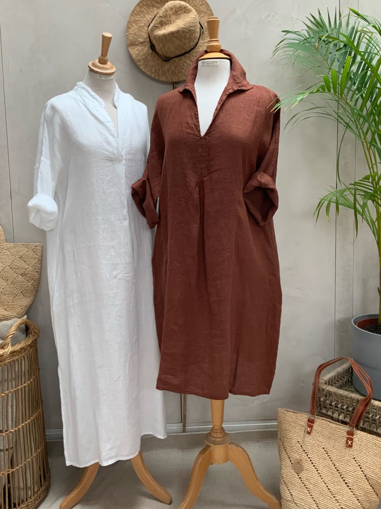 Image of Robe en lin Chloé Chocolat