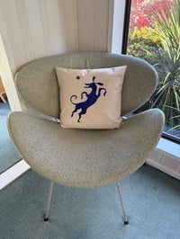 Image 3 of Whippet Cushion Cover - Blue whippet & ball