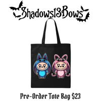 Pre-order Stitch and Angel Labubu Tote Bag