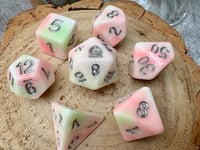 Image 2 of Ice Cream Dice | Pastel Pink, Mint and White Resin Dice Set