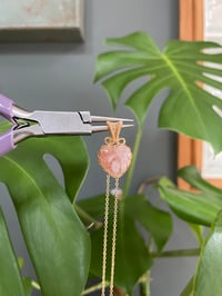Image 4 of Gold Flower Agate Heart Crystal Necklace