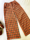 Ready Made Orange Tartan Wide Leg Pants with free postage 