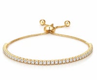 Image 1 of     Golden Tennis Elegance Bracelet – 18K Gold Plated Brass
