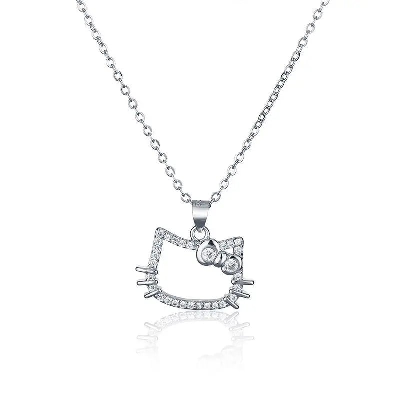 Hello Kitty Moon Necklace Diamond Pendant Girls Women Jewelry Accessories  ￼Gift | eBay
