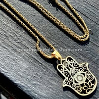 Image 1 of NEW* Flower Of Life Hamsa Necklace