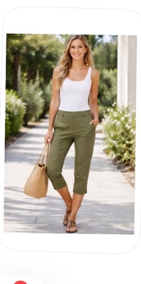 Image 1 of New Sz 2 NY& Co. Olive Capri pants #197*12