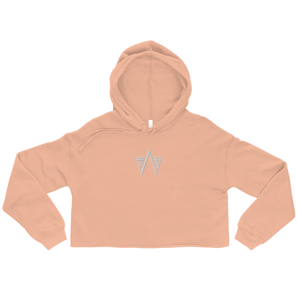 "PLAIN & SIMPLE" Women's Embroidered Iconic ANIWAVE Crop-Top Hoodie