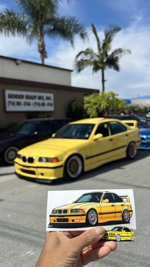 Image of KUWTB Kustoms E36 Sedan Decal Sticker