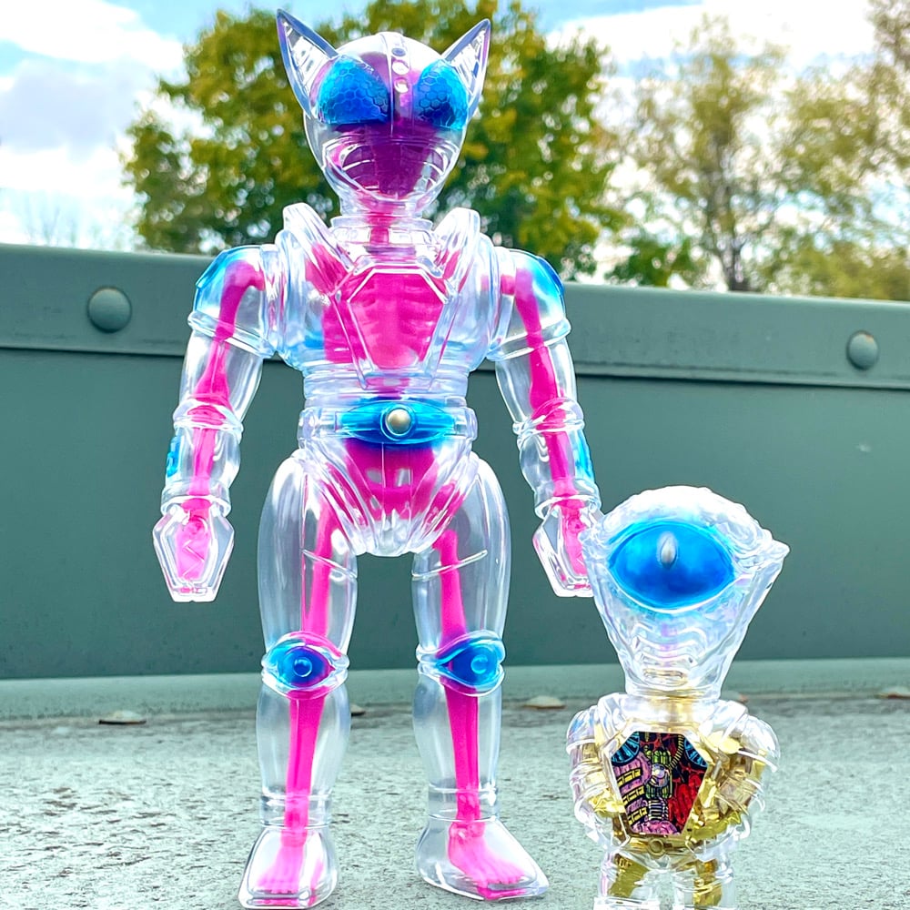 Image of 1/1  SkullRizer & Chibinaut Set of 2 Sofubi (Pink)