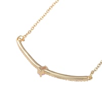 Image 3 of Stainless Steel Bar Pendant Necklace with Cubic Zirconia 