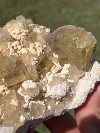 Image 14 of Yellow Cubic Fluorite & Barite Specimen | Beijing China #2654