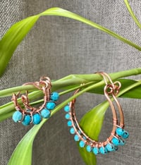 Image 4 of Turquoise (Copper) Swing Earrings