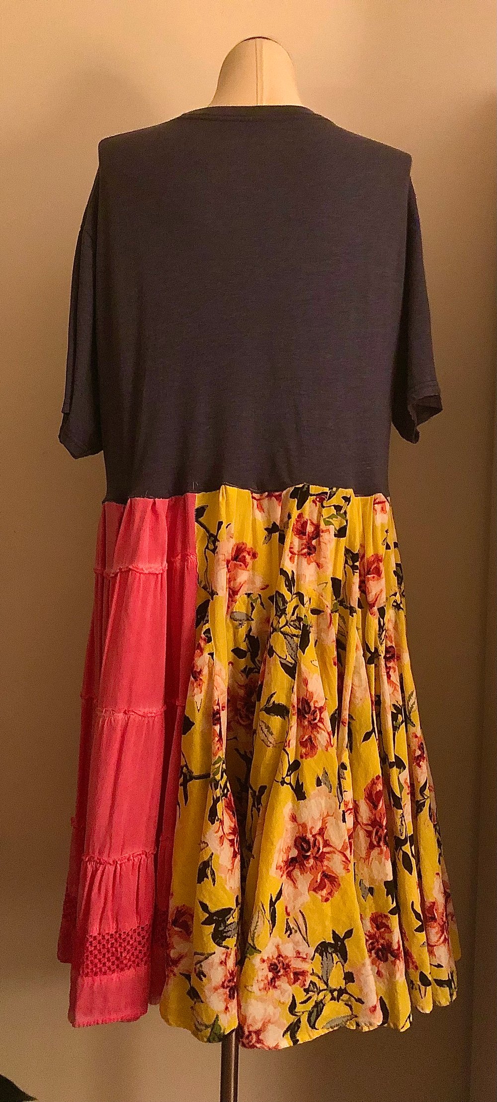 Upcycled NIRVANA flowey t-shirt midi dress