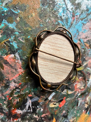 Image of Brass Brooch Painting Commission