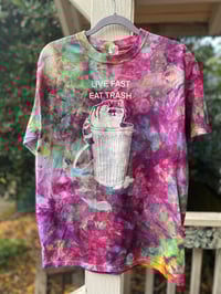 Image 1 of MEDIUM Live Fast Eat Trash Tie Dye Shirt I12