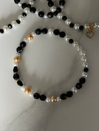 Image 8 of Wild Blooms Black, Cream, and Gold Tumbler Bracelet Stack