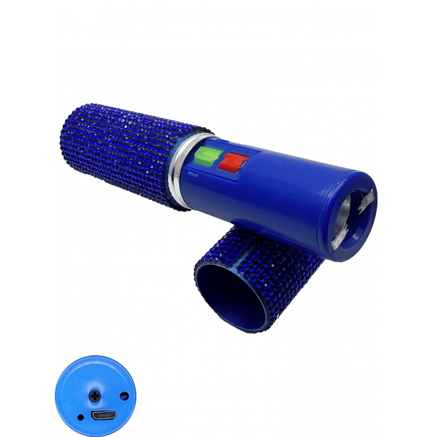 Image of Blue Rhinestones Lipstick & Pepper Spray Combo
