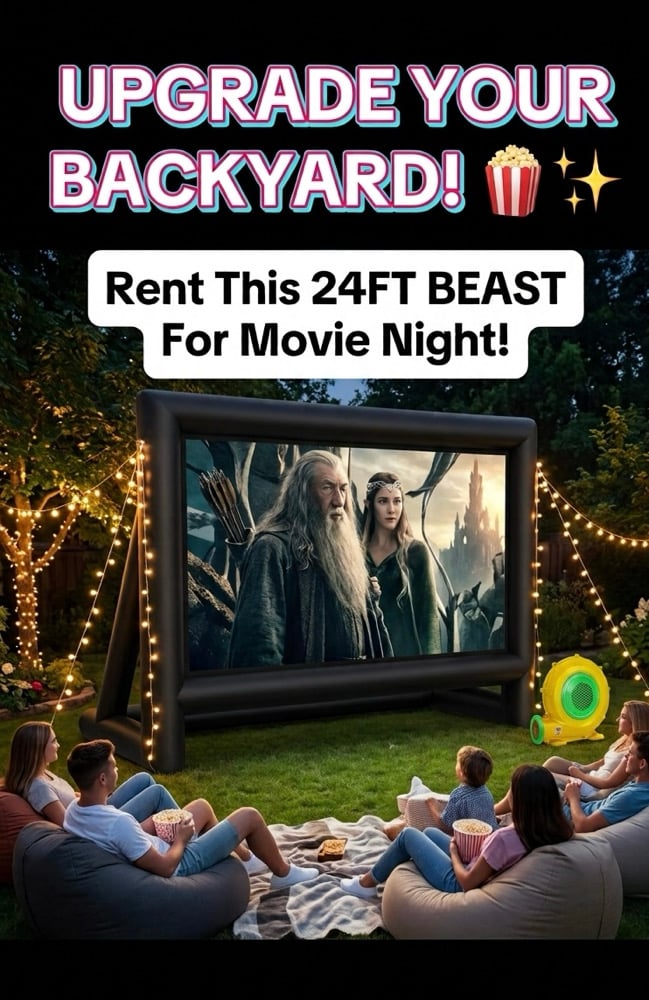 The Big Screen rental - 24ft outdoor movie screen
