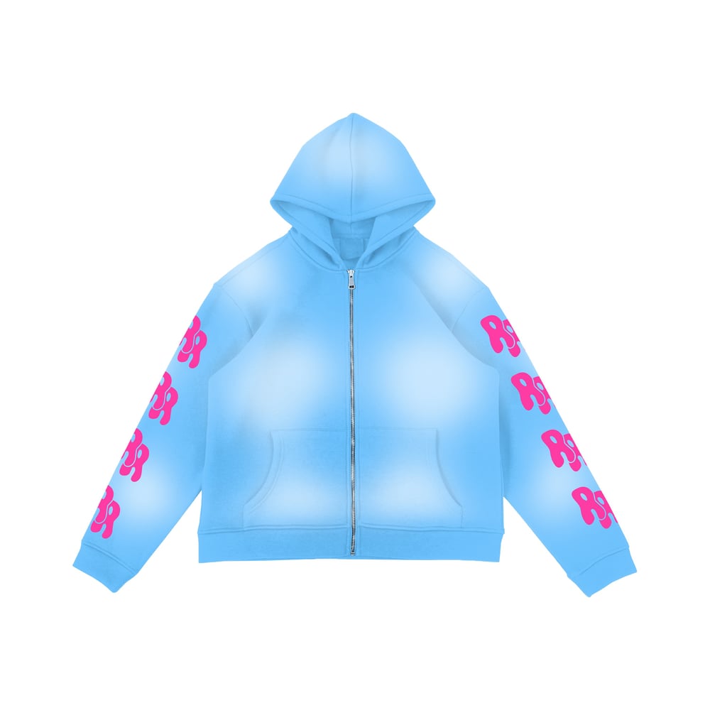 RTTO "Wavy" 4 Logo Zip Up in Powder Blue 