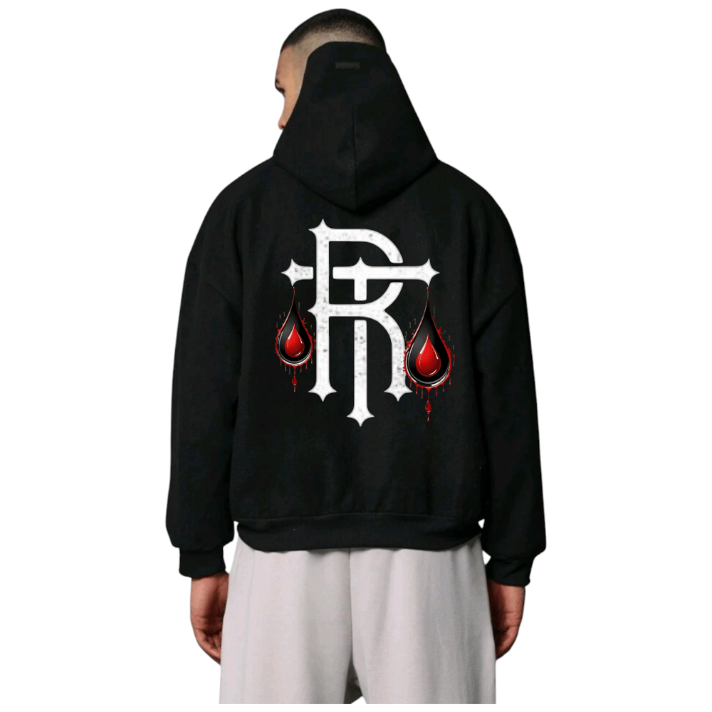 Image of Red Tears Tear Drop Pull Over Hoodie