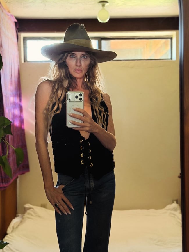 late 60s early 1970s vintage thin suede lace up vest waistcoat corset