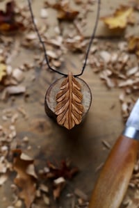 Image 1 of Oak Leaf Pendant Necklace. 