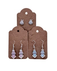 Image 1 of Labubu Earrings: Upcycled Box Art