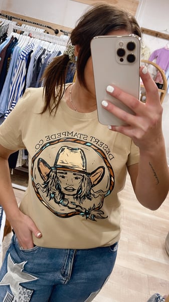 Image of Desert Stampede Co Cowgirl Tee_xl_ latte