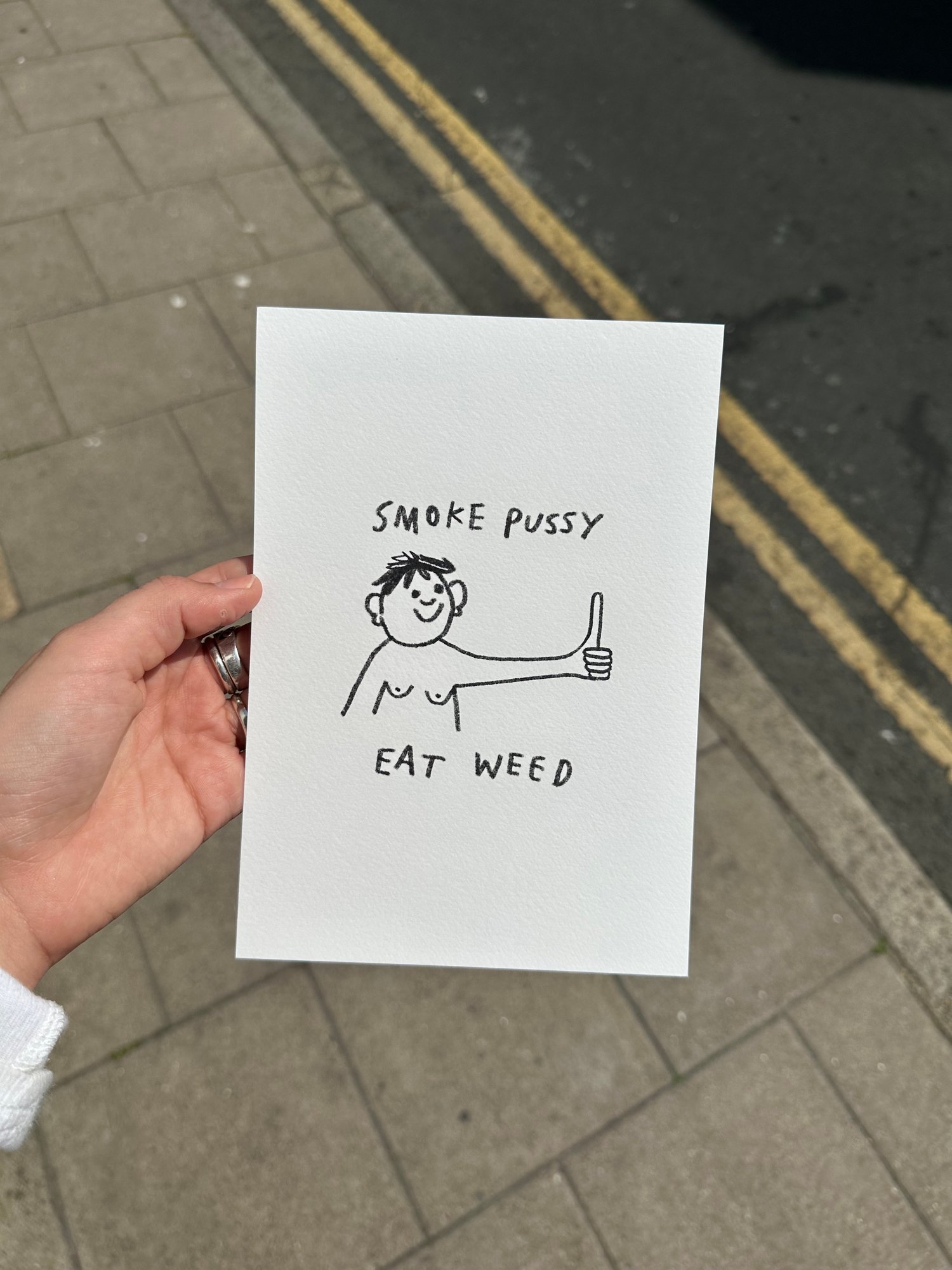Image of smoke pussy eat weed print
