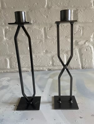 Image of Vintage Swedish Metal Candlestick’s Pair Dala industrier - Eric Dalmas