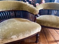 Image 1 of Antique olive green chairs