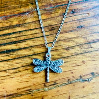 Image 2 of Set of 5 dragonfly silver plated necklaces 