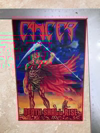 Image 2 of (MUST GO TRACKED) Official Cancer - Death Shall Rise Woven Backpatch 
