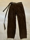 1970s Italian leather and suede wrap waist trousers