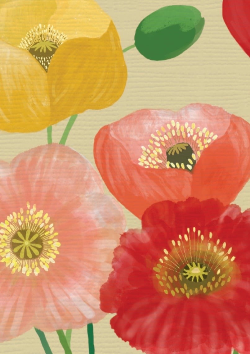 Poppies in Green Jug Print & Card