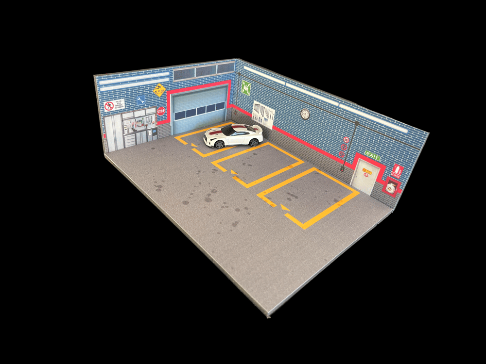 BLUE/GRAY BRICK MECHANIC GARAGE