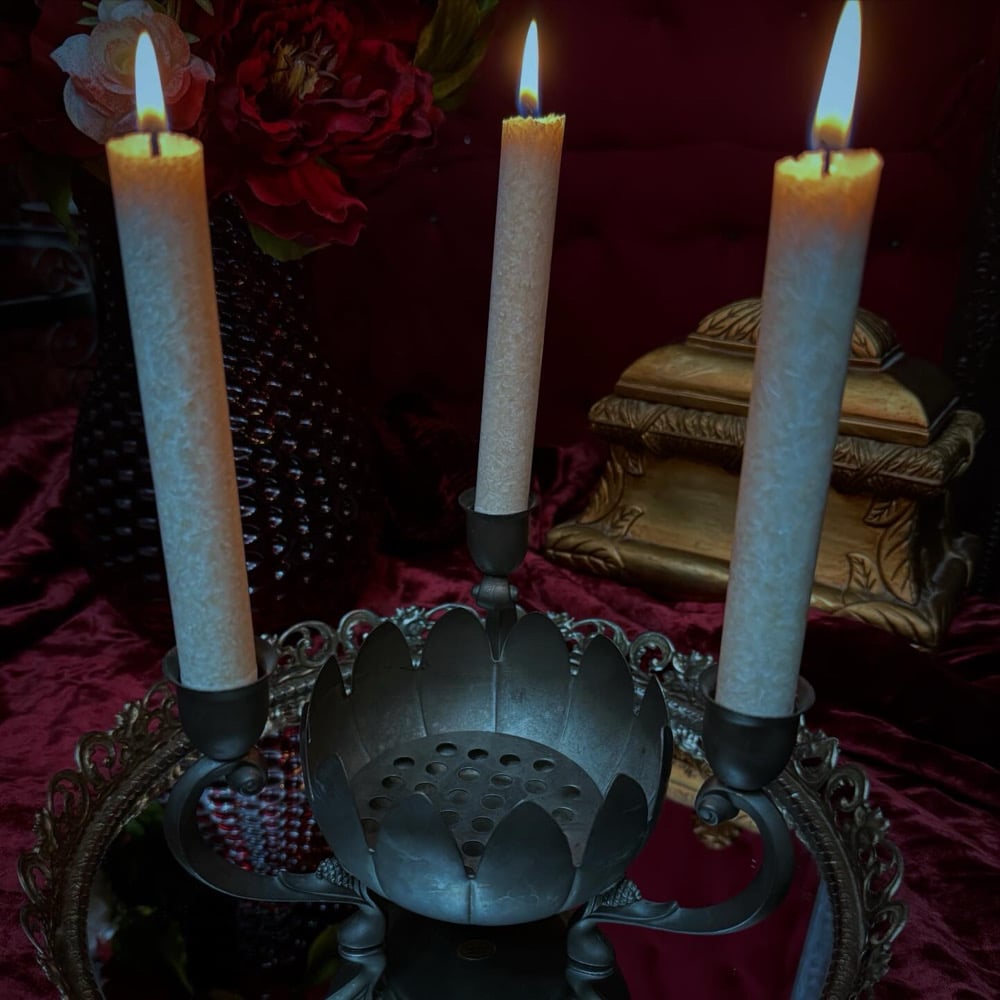 Image of Vintage Lotus Bowl Candelabra 